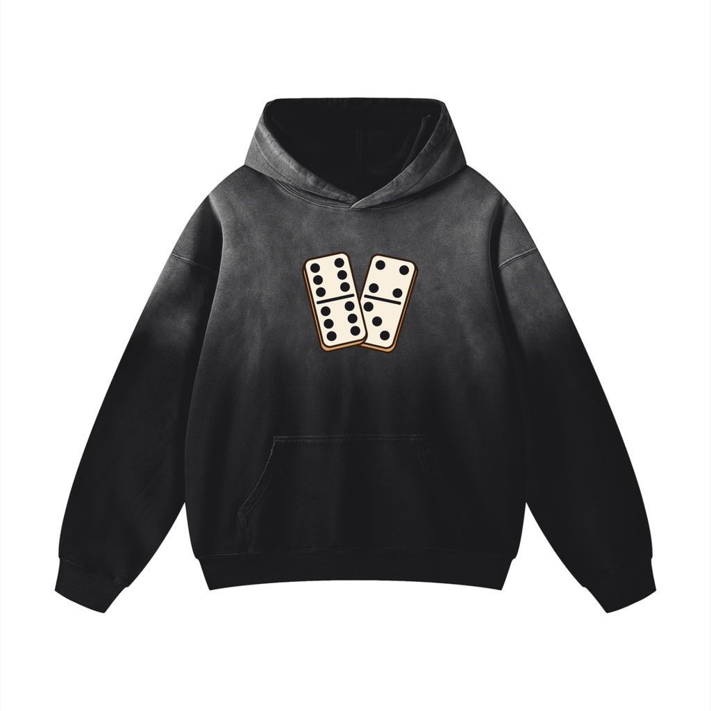 Dominoes Heavyweight Oversized Hoodie | Sunfade Washed, Premium Cotton
