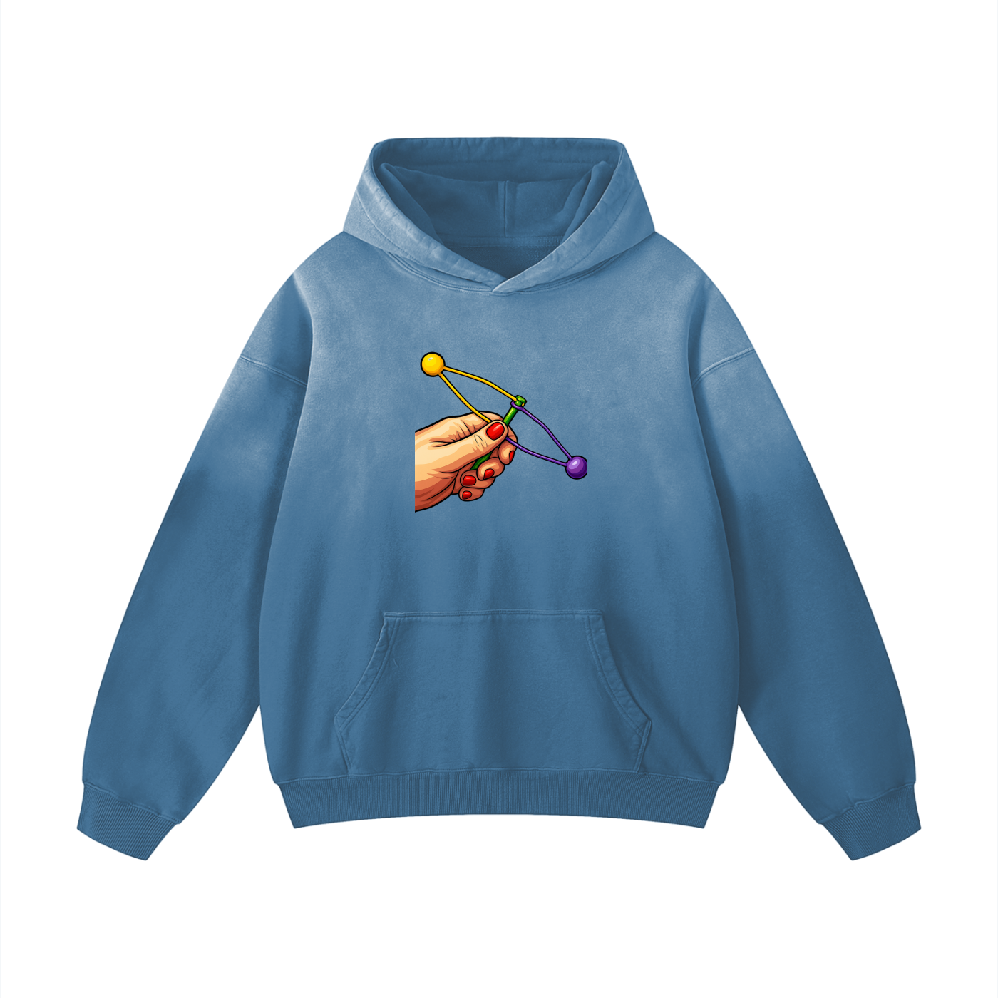 Clackers balls Heavyweight Oversized Hoodie | Sunfade Washed, Premium Cotton.