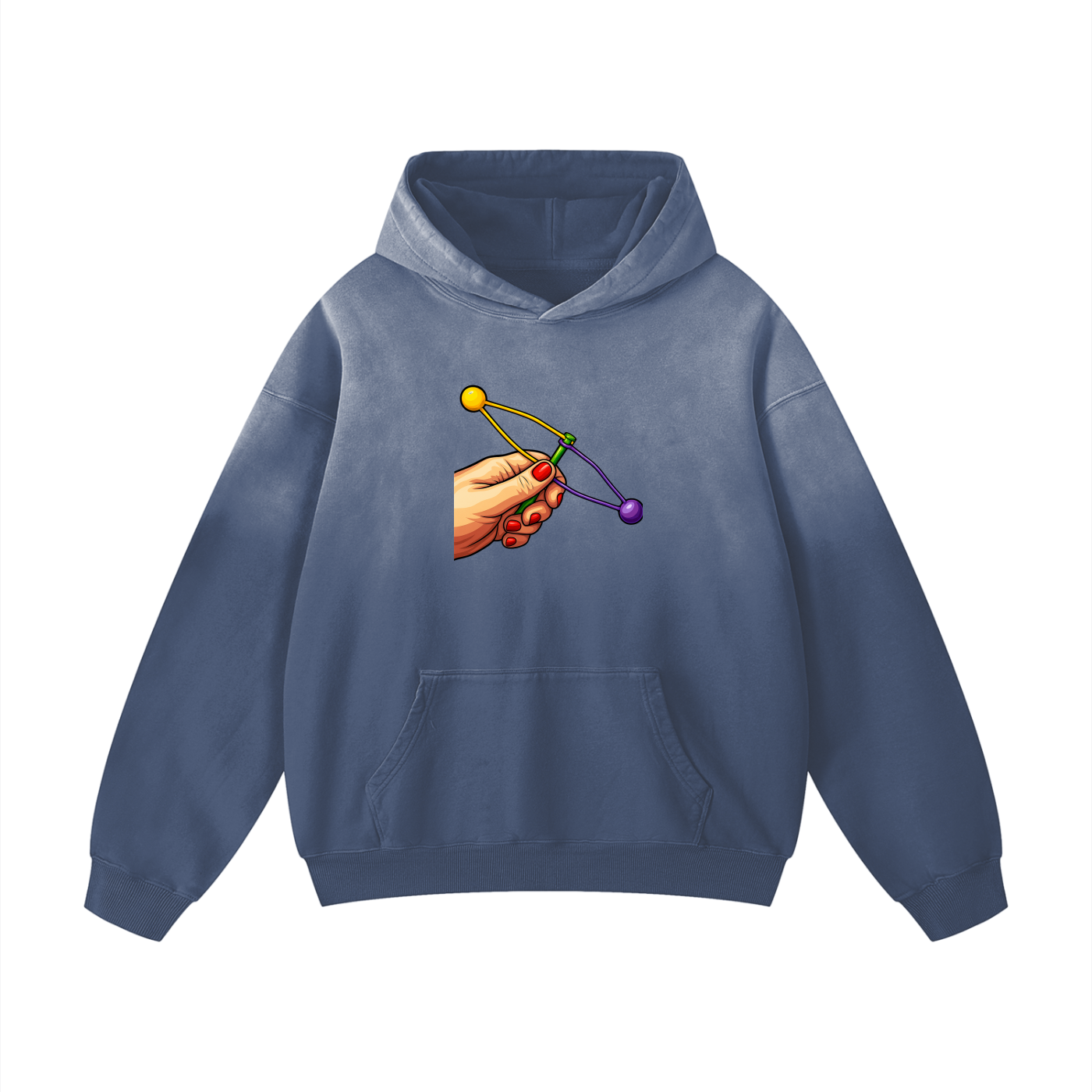 Clackers balls Heavyweight Oversized Hoodie | Sunfade Washed, Premium Cotton.